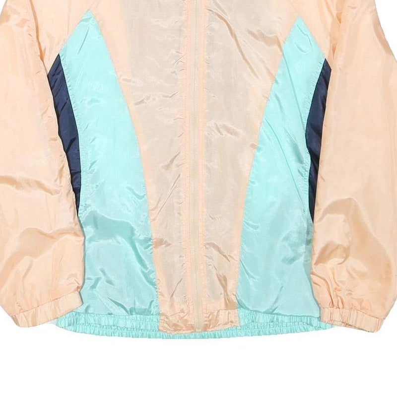 FREE LOOK Womens Peach & Aqua Colourblock Zip Up Jacket M Polyester Blend Casual