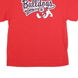 DELTA Mens Red Bulldogs Fresno State Graphic T-Shirt L Short Sleeve Crew Neck