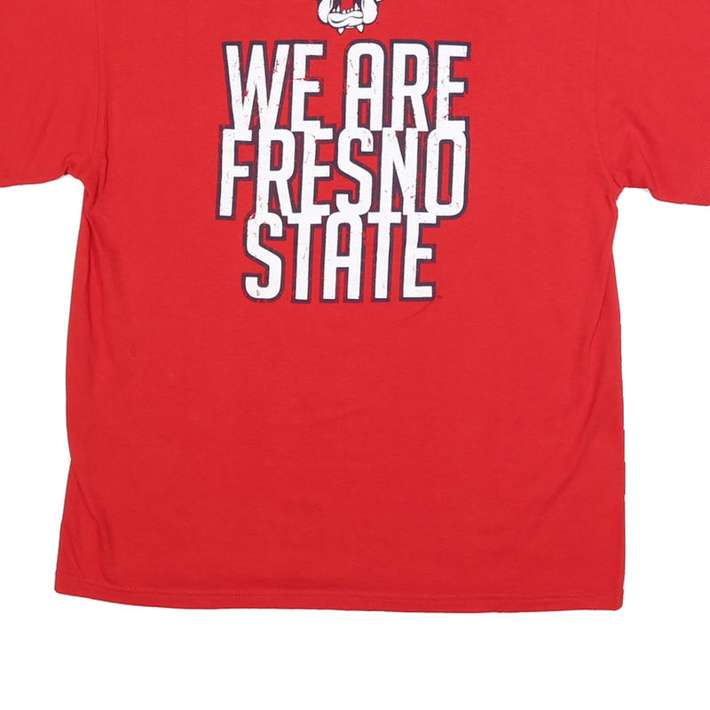DELTA Mens Red Bulldogs Fresno State Graphic T-Shirt L Short Sleeve Crew Neck