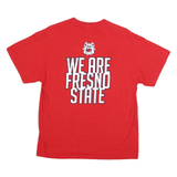 DELTA Mens Red Bulldogs Fresno State Graphic T-Shirt L Short Sleeve Crew Neck