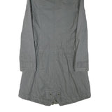 DIESEL Womens Grey Cotton Blend Jacket M Plain Zip Hooded Stylish Winter Wear