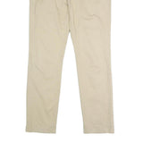 TOMMY HILFIGER Mens Slim Beige Cotton Blend Slim Trousers W32 L32 Casual Work