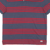 TOMMY HILFIGER Mens Blue & Red Striped Short Sleeve Polo Shirt XL Cotton Blend