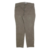 CARHARTT Womens Relaxed Fit Workwear Brown Cotton Blend Jeans W34 L30 Durable