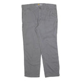 CARHARTT Mens Relaxed Fit Grey Cotton Blend Zip Trousers W40 L30 Casual Workwear
