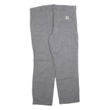 CARHARTT Mens Relaxed Fit Grey Cotton Blend Zip Trousers W40 L30 Casual Workwear