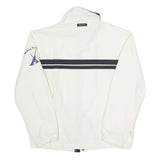 NAUTICA Mens White & Navy Striped Zip Cotton Blend Jacket L Casual Classic