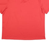 REEBOK Mens Red Athletic T-Shirt L Short Sleeve V-Neck Sports Gym Top