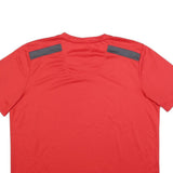 REEBOK Mens Red Athletic T-Shirt L Short Sleeve V-Neck Sports Gym Top