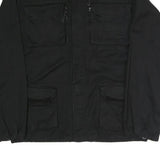 WOOLRICH Mens Black Jacket M Polyester Blend Zip Military Utility