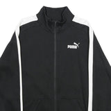 PUMA Mens Black & White Cotton Blend Track Jacket L Zip Casual Sportwear