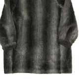 Womens Black Faux Fur Button Jacket L Polyester Blend Soft Plush Outerwear