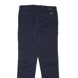 NAPAPIJRI Mens Cotton Blend Slim Navy Blue Trousers W35 L34 Zip Closure Casual