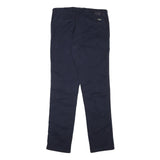 NAPAPIJRI Mens Cotton Blend Slim Navy Blue Trousers W35 L34 Zip Closure Casual