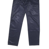 ICEBERG Mens Synthetic Navy Regular Fit Button Closure Trousers W34 L32