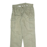 Mens Cotton Blend Beige Regular Straight Leg Trousers W31 L33 Casual Utility Zip