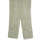 Mens Cotton Blend Beige Regular Straight Leg Trousers W31 L33 Casual Utility Zip