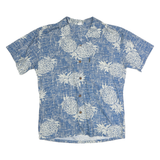 PALM WAVE HAWAII Mens Blue & White Pineapple Print Hawaiian Shirt L Cotton