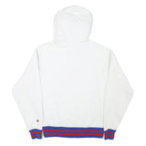 CHAMPION Mens White Blue & Red Hoodie M Cotton Blend Classic Pullover