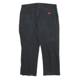 DICKIES Mens Jeans Black Relaxed Straight Denim W40 L27 Workwear Zip Pocket