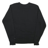 CHAMPION Mens Black Cotton Blend Crew Neck Sweatshirt S Logo Embroidered