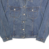 BILL BLASS Womens Blue Classic Denim Jacket XL Cotton Button Plain Stylish