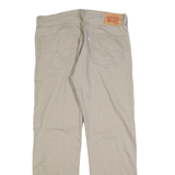 LEVI'S Mens Regular Beige Cotton Trousers W36 L32 Casual Zip Closure 5 Pocket