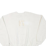 ARTISANS Mens White Cotton Blend Crew Neck XL Textured Sweatshirt Pullover