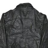 GENUINE LEATHER Womens Black Leather Jacket L Bomber Zip Pockets Classic Style