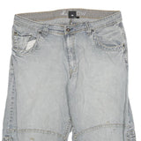 ALCW Mens Denim Blue Casual Shorts 3XL W37 Cotton Blend Relaxed Fit