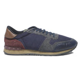 VALENTINO Trainers Mens Lace-Up Synthetic Navy Blue Brown UK 7 Casual Stylish