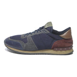 VALENTINO Trainers Mens Lace-Up Synthetic Navy Blue Brown UK 7 Casual Stylish