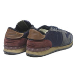VALENTINO Trainers Mens Lace-Up Synthetic Navy Blue Brown UK 7 Casual Stylish