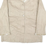 NOVELTI Womens Beige Polyester Button Jacket L Faux Fur Lined Winter Outerwear