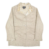 NOVELTI Womens Beige Polyester Button Jacket L Faux Fur Lined Winter Outerwear