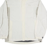 TIMBERLAND Mens White & Light Grey Zip Jacket L Polyester Blend Outdoor Hooded