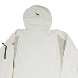 TIMBERLAND Mens White & Light Grey Zip Jacket L Polyester Blend Outdoor Hooded