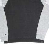 CHAMPION Mens Black & Grey Crew Neck S Cotton Blend Sweatshirt Logo Script