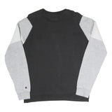 CHAMPION Mens Black & Grey Crew Neck S Cotton Blend Sweatshirt Logo Script