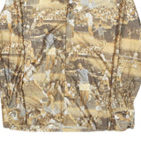 BARRISTER Mens Brown Printed Polyester Blend Shirt M Retro Tennis Design