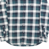 NAUTICA Mens Blue Green & White Check Shirt L Button-Down Collar Long Sleeve