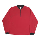 NEW BALANCE Mens Red & Black 1/4 Zip Sweatshirt M Sports Activewear