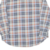 Mens Blue & Orange Check Cotton Shirt M Casual Long Sleeve Button