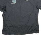 NIKE Mens Black AN Baseball V-Neck 2XL Polyester Pullover Sweatshirt