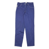 ARMANI JEANS Womens Cotton Blend Blue Slim Straight Trousers W26 L28 Stylish