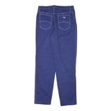 ARMANI JEANS Womens Cotton Blend Blue Slim Straight Trousers W26 L28 Stylish