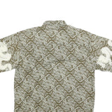 CRAZY WAVE Mens Green Cotton Blend Shirt L Dragon Print Casual Summer