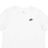 NIKE Womens White Logo T-Shirt M Short Sleeve Crew Neck Classic Cotton