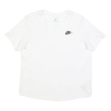 NIKE Womens White Logo T-Shirt M Short Sleeve Crew Neck Classic Cotton