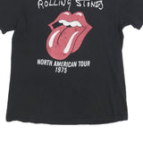 THE ROLLING STONES Mens Black North American Tour 1975 Graphic T-Shirt M Short
